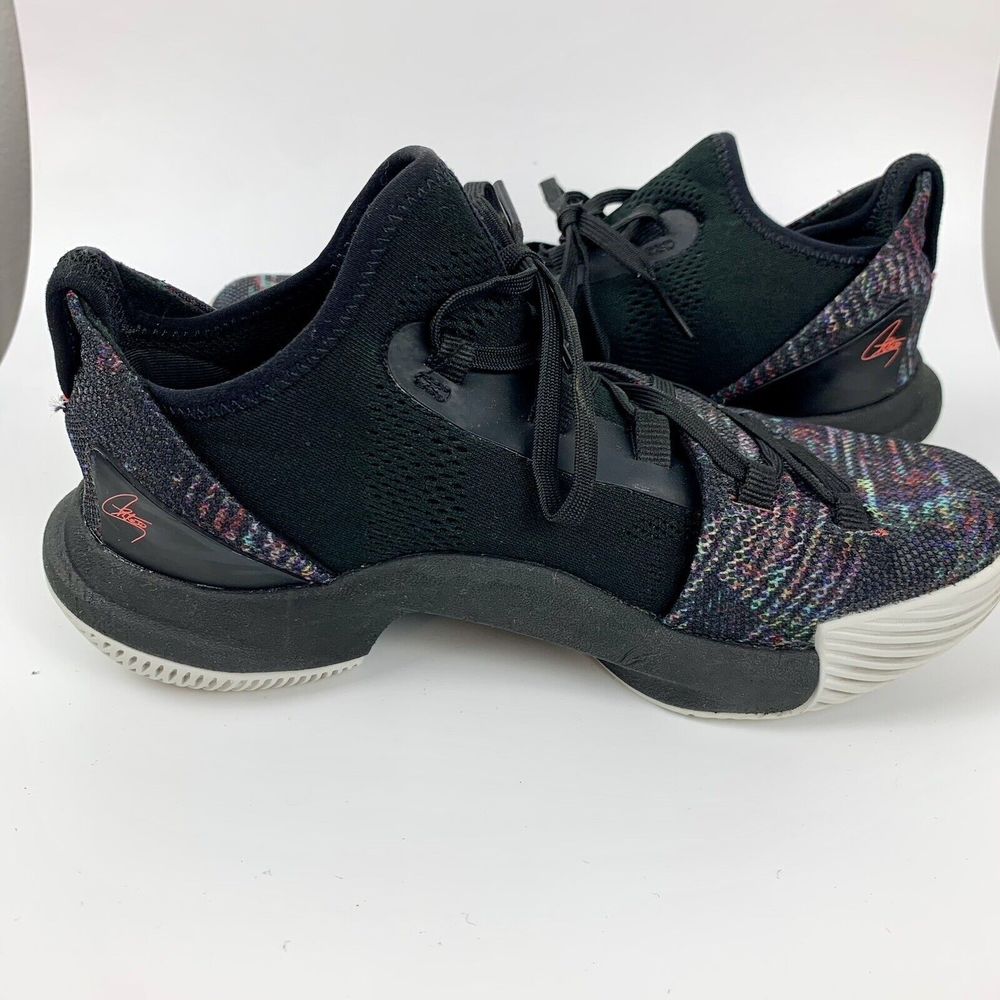 UNDER ARMOUR SC Steph Curry Black Multicolored Casual Sneakers Sz 3.5 Basketball